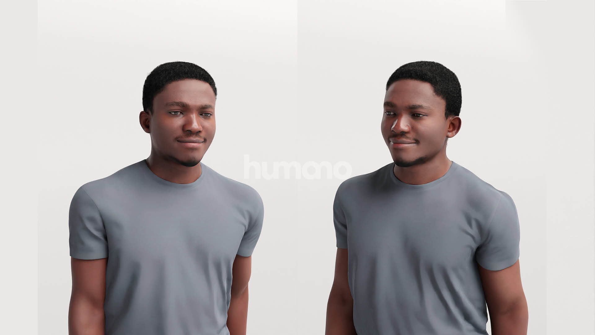 Humano walking casual black man - with 3d hair -4874-A 3D model_2