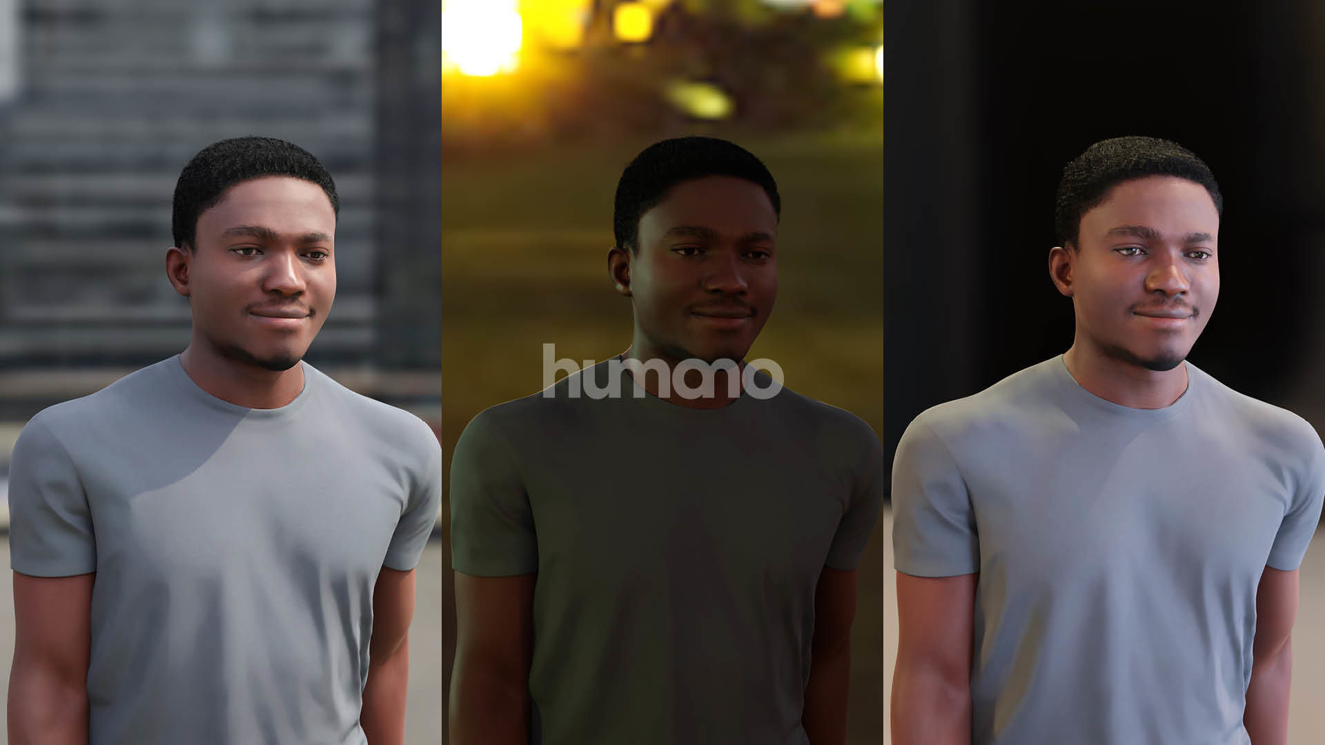 Humano walking casual black man - with 3d hair -4874-A 3D model_4