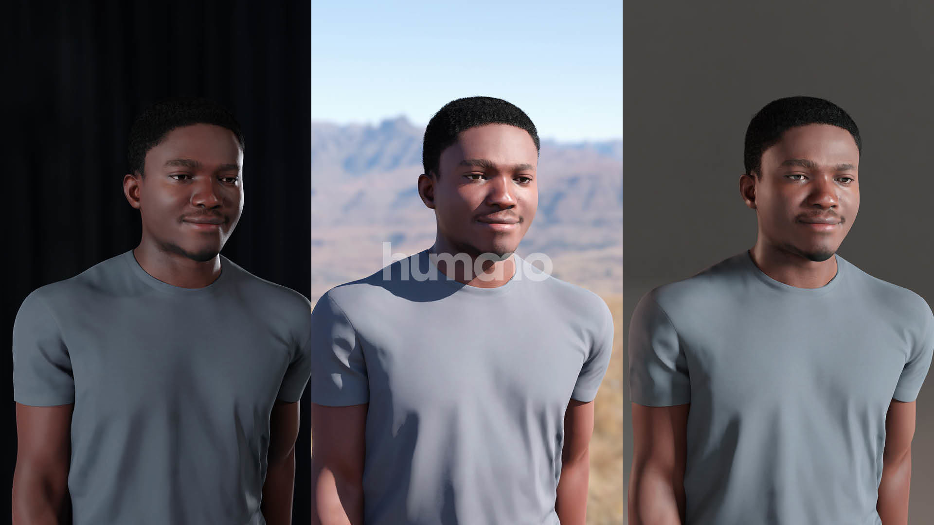 Humano walking casual black man - with 3d hair -4874-A 3D model_5