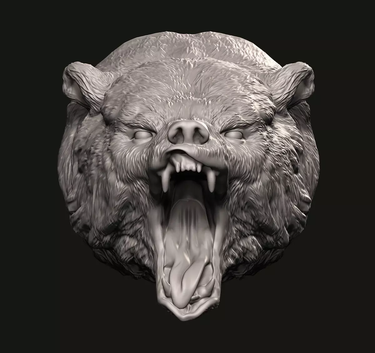 Grizzly head 3D print model_0
