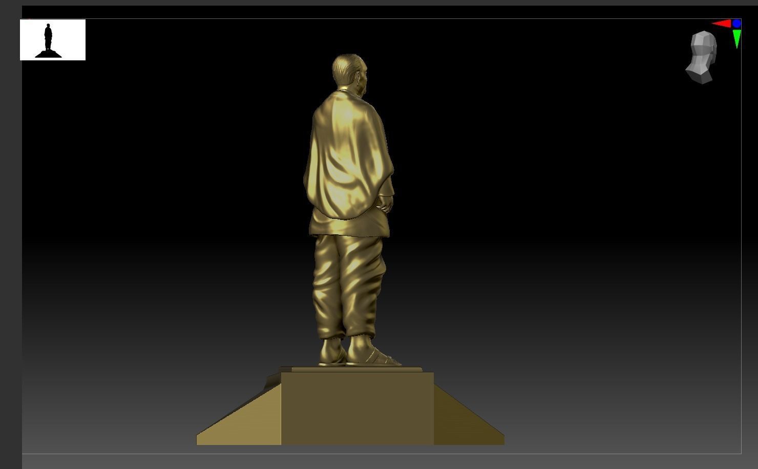 Statue of Unity or sardar patel High-poly 3D model 3D print model_9