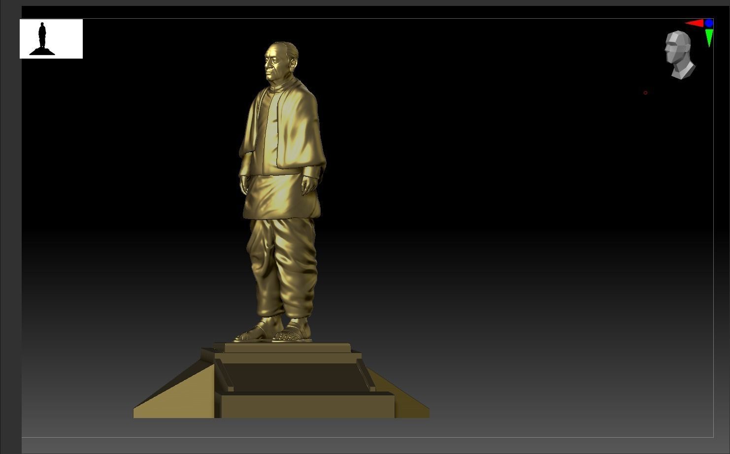 Statue of Unity or sardar patel High-poly 3D model 3D print model_6