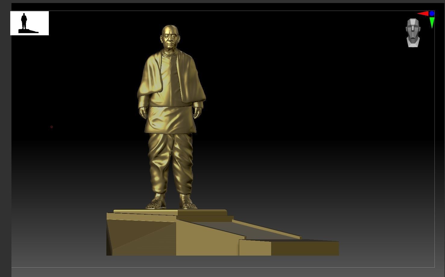 Statue of Unity or sardar patel High-poly 3D model 3D print model_3