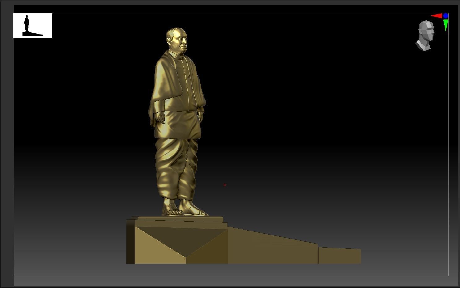 Statue of Unity or sardar patel High-poly 3D model 3D print model_4