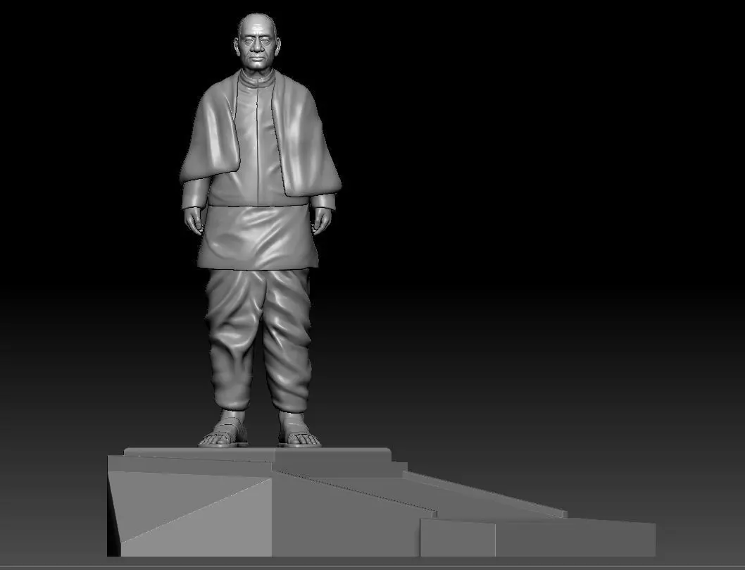 Statue of Unity or sardar patel High-poly 3D model 3D print model_0