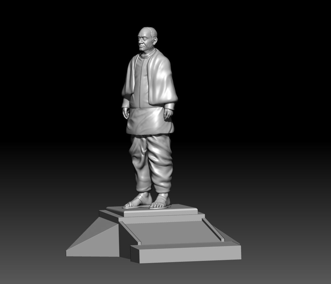 Statue of Unity or sardar patel High-poly 3D model 3D print model_1