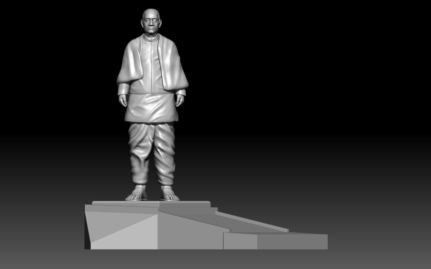 Statue of Unity or sardar patel High-poly 3D model 3D print model_2