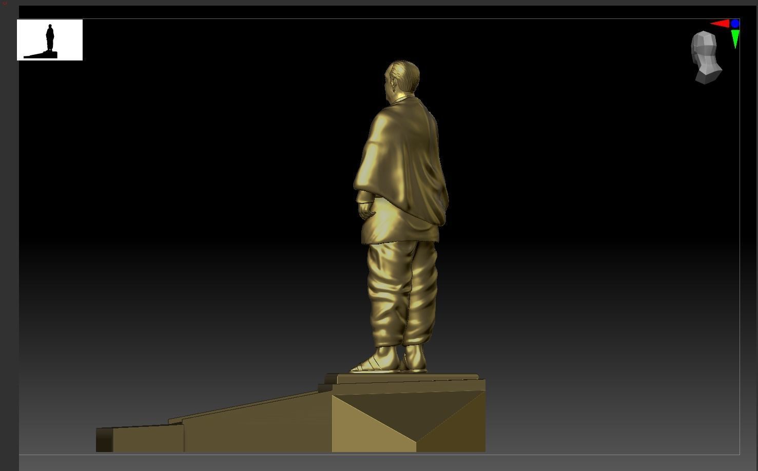Statue of Unity or sardar patel High-poly 3D model 3D print model_10