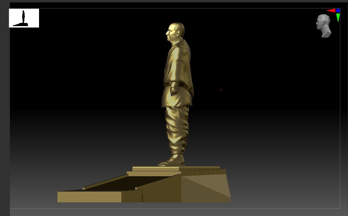 Statue of Unity or sardar patel High-poly 3D model 3D print model_7