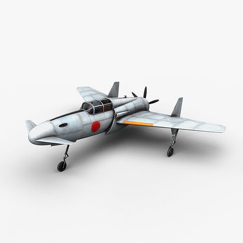 Canard Fighter Airplane Blue Low-poly 3D model