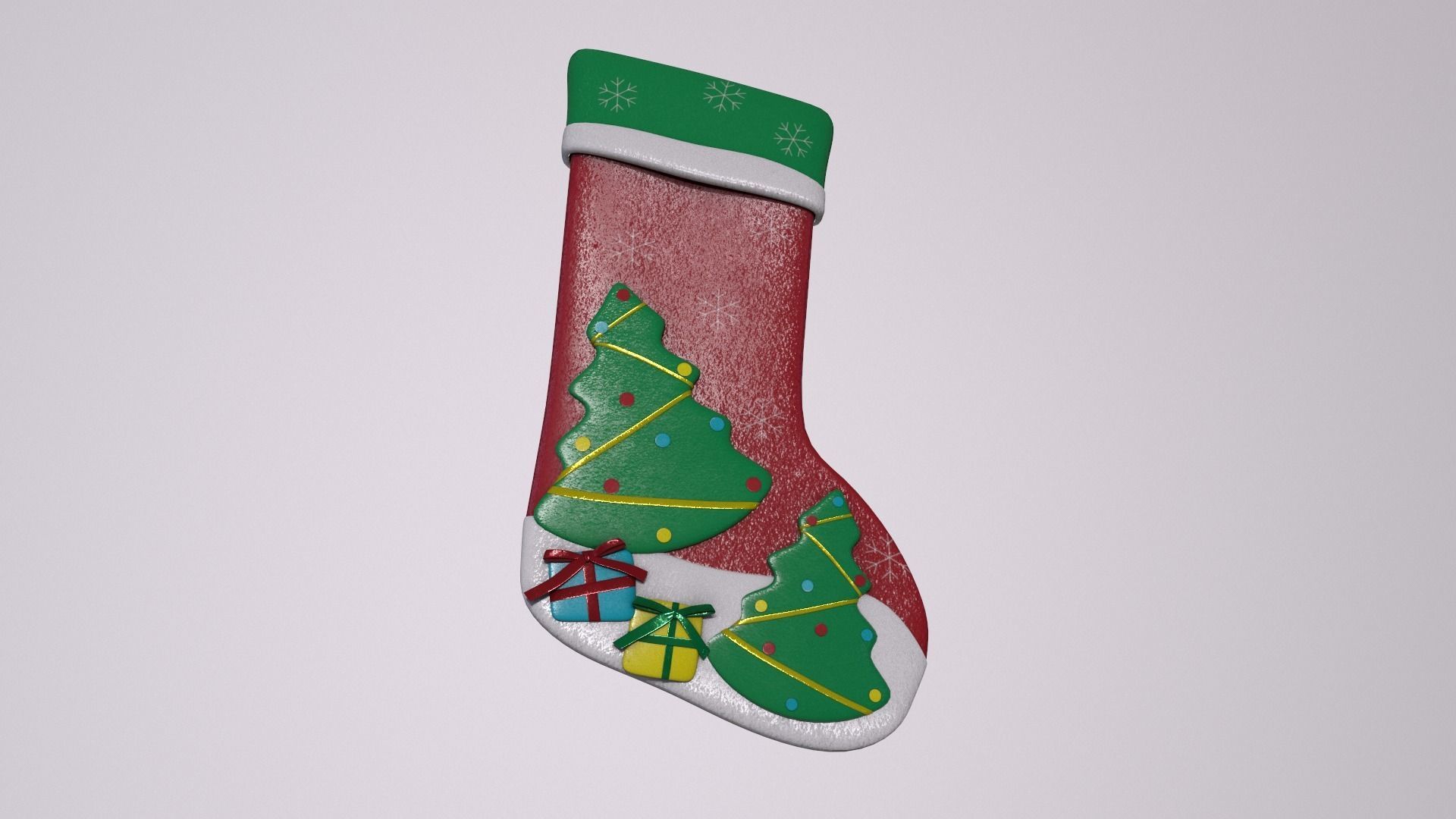 Christmas Decor Hanging Sock E 3D model_4