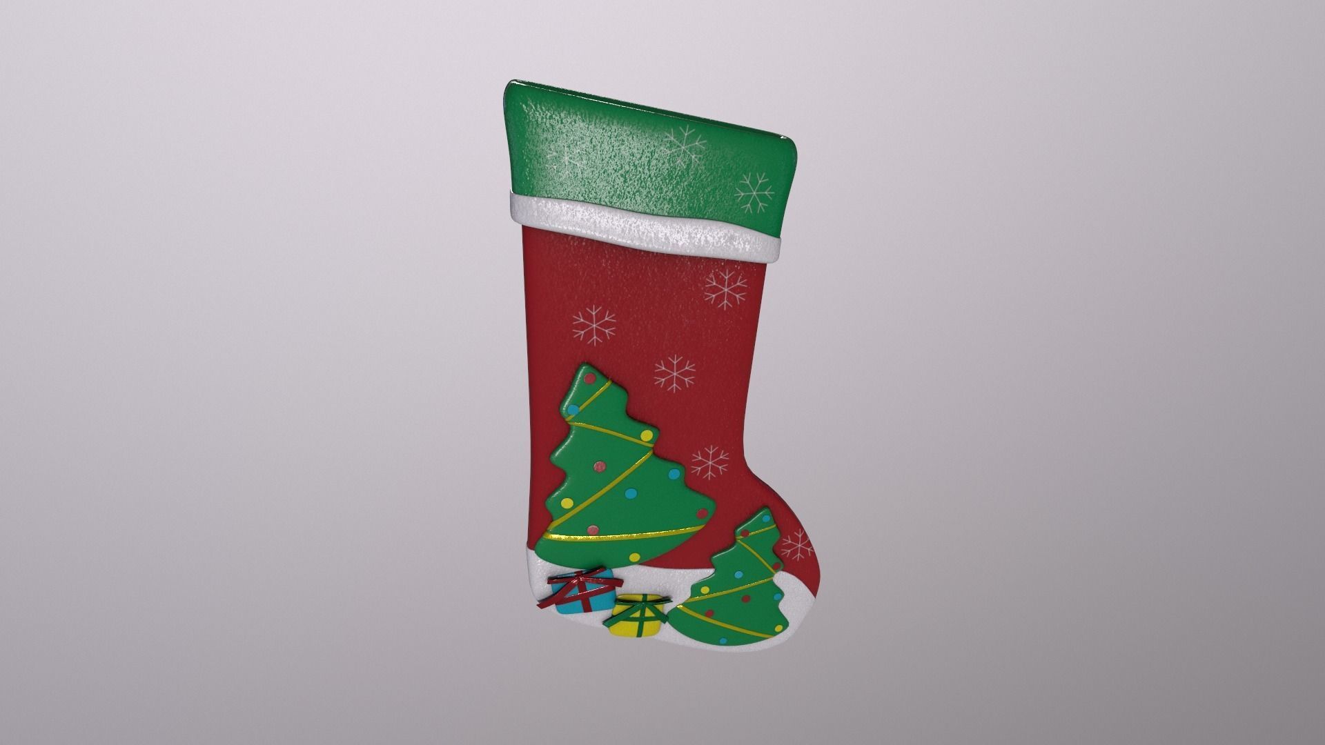 Christmas Decor Hanging Sock E 3D model_3