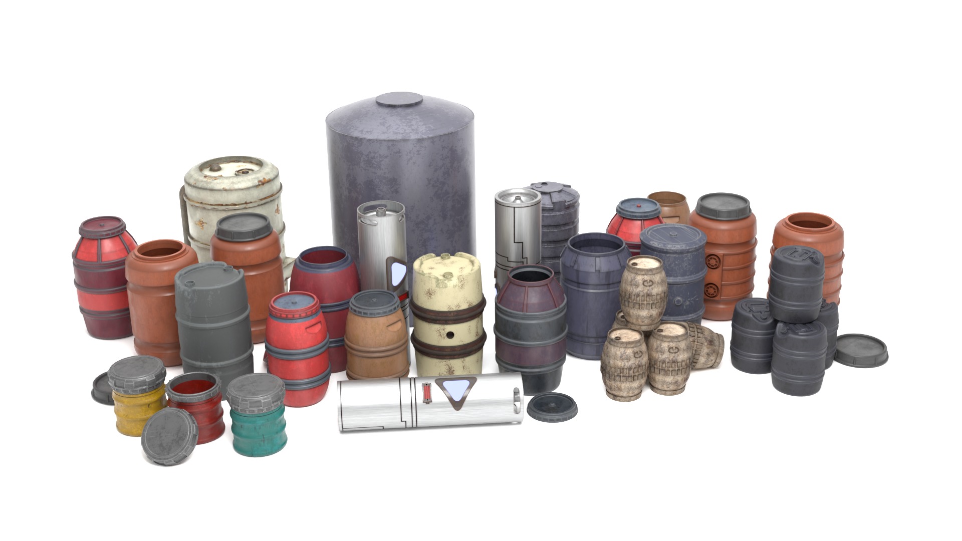 Barrels and containers 1-12 scale Blackseries  3D Model Collection_2