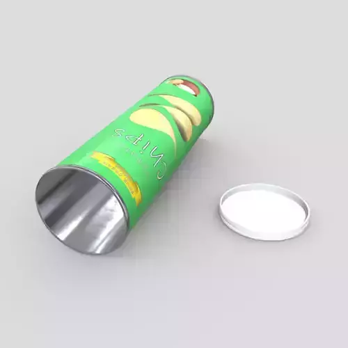 Potato Chips Tube 3 Open Low-poly 3D model