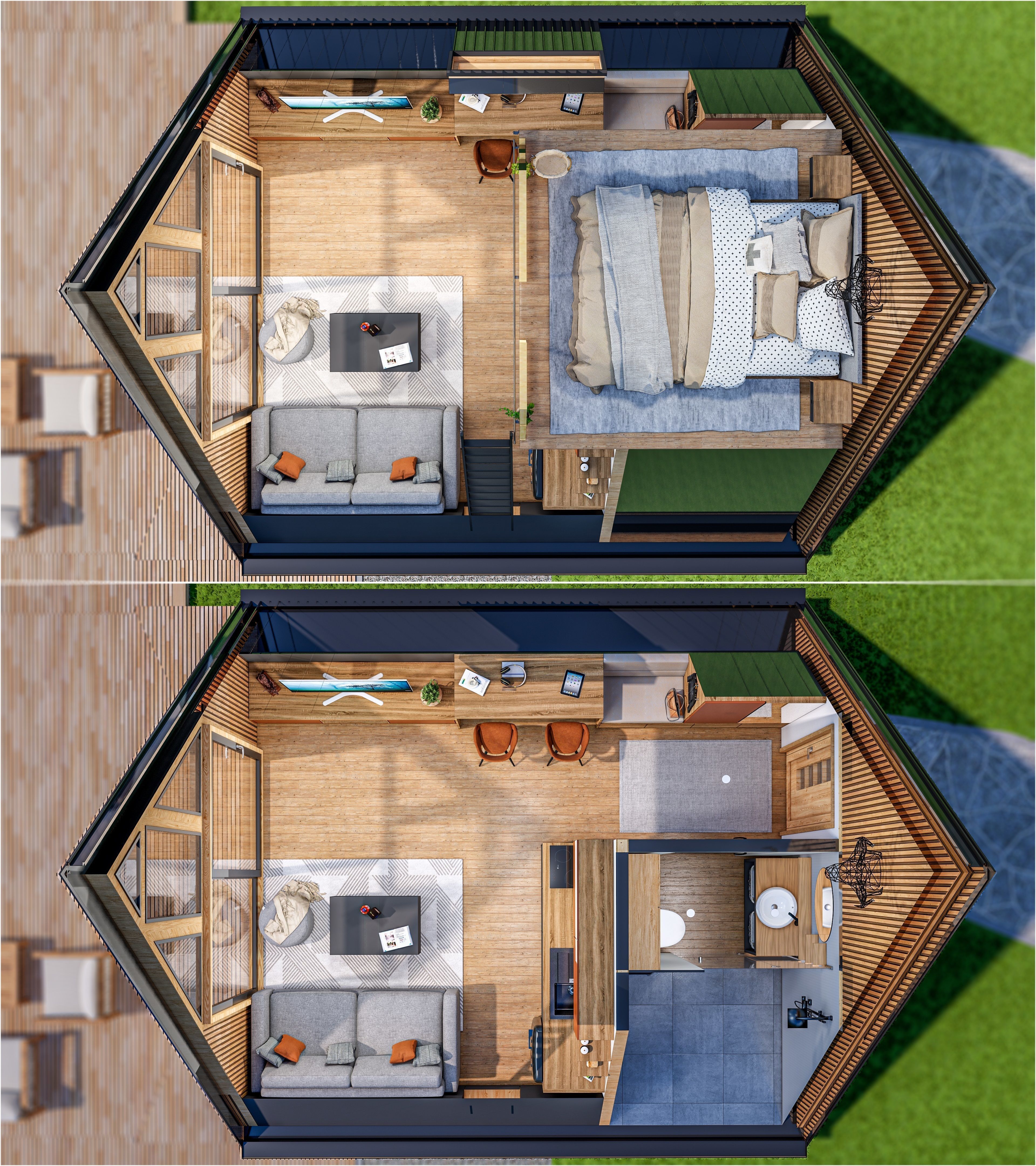 A-frame Alexa 30m2 basic plans 3D model_6