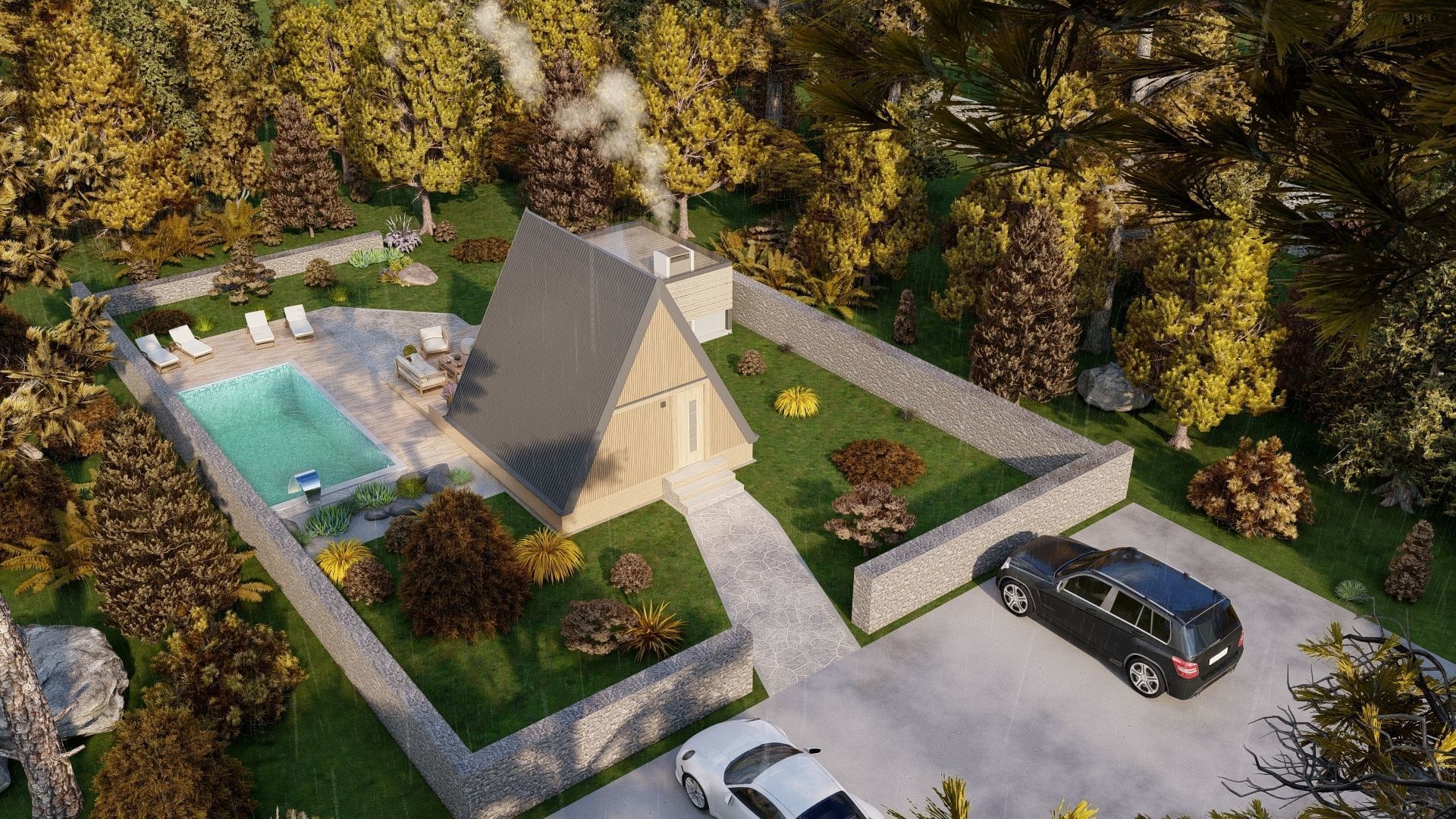 A-frame Alexa 30m2 basic plans 3D model_29