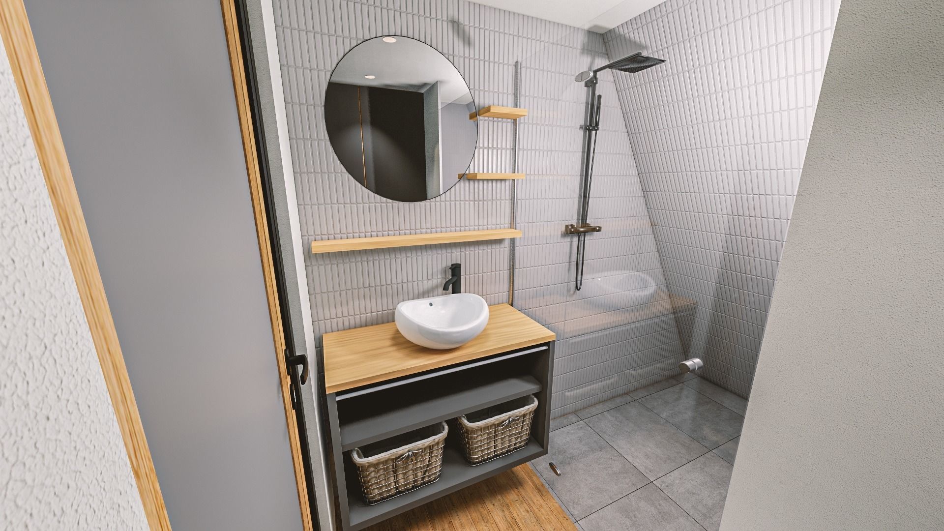 A-frame Alexa 30m2 basic plans 3D model_14