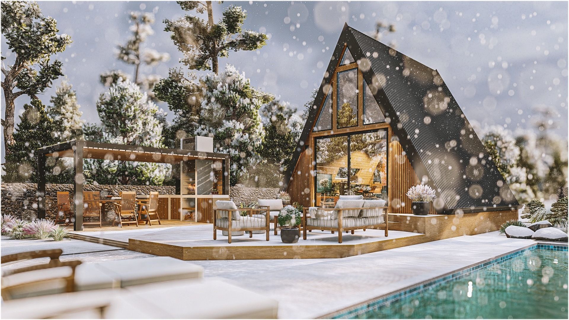 A-frame Alexa 30m2 basic plans 3D model_13