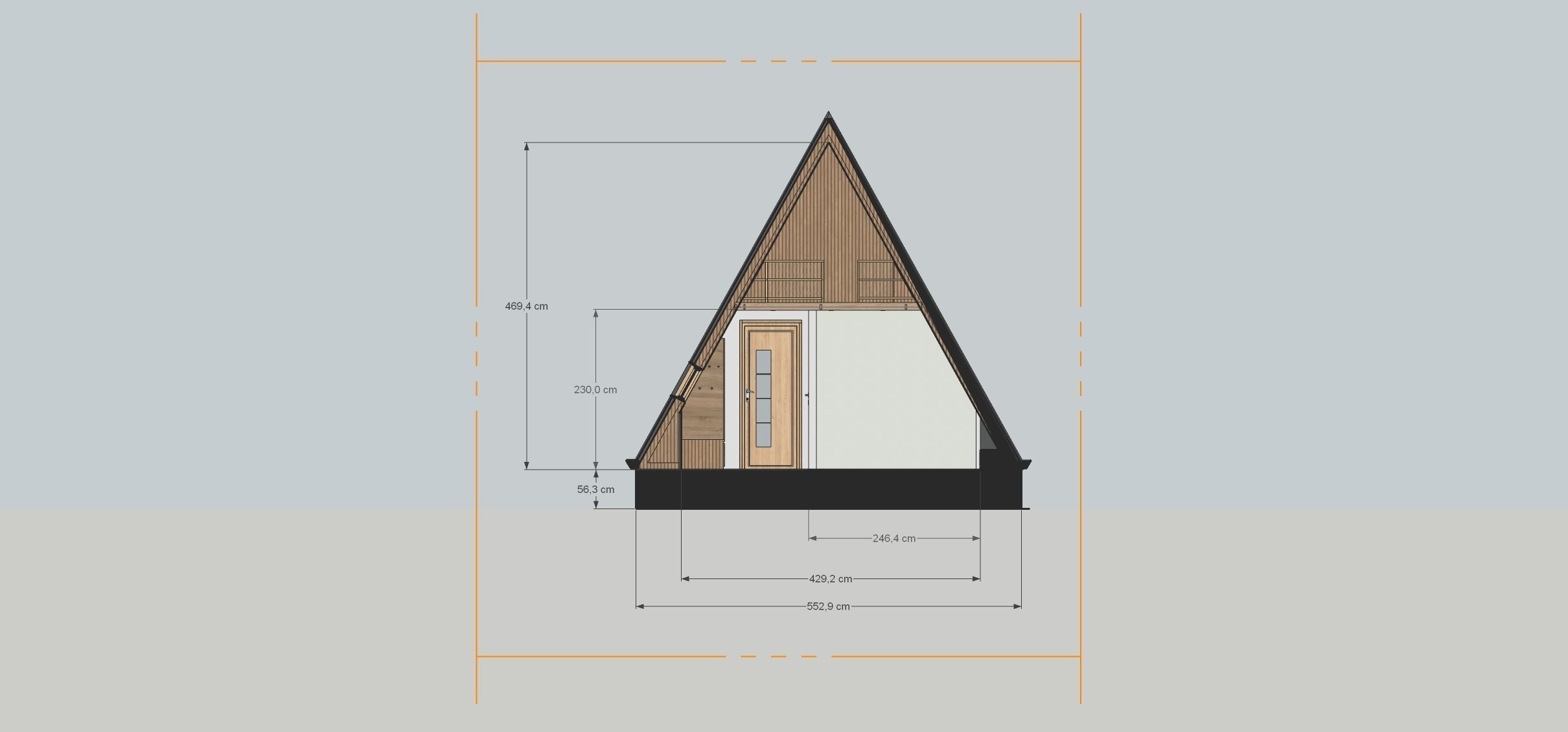 A-frame Alexa 30m2 basic plans 3D model_31