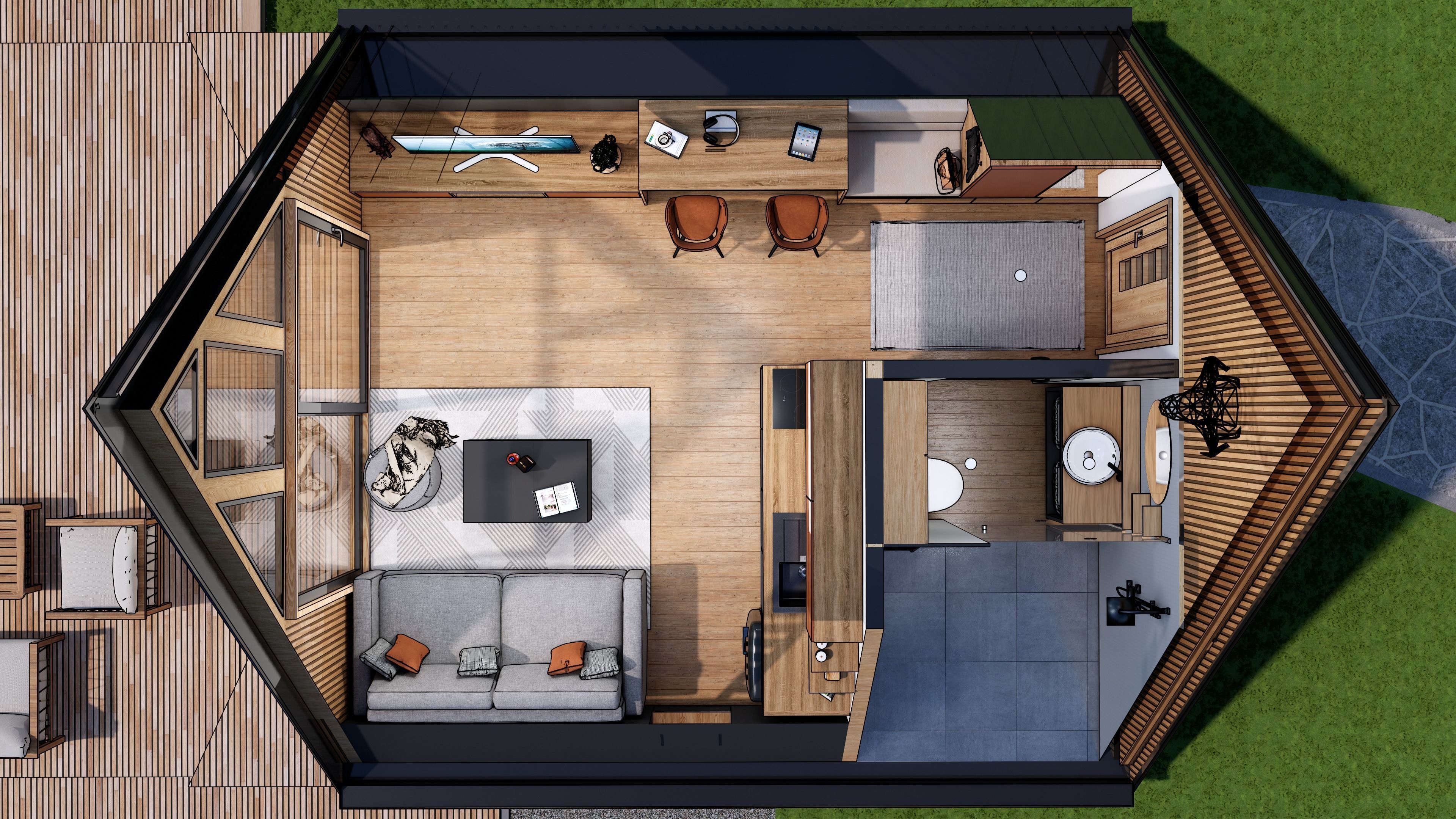 A-frame Alexa 30m2 basic plans 3D model_38