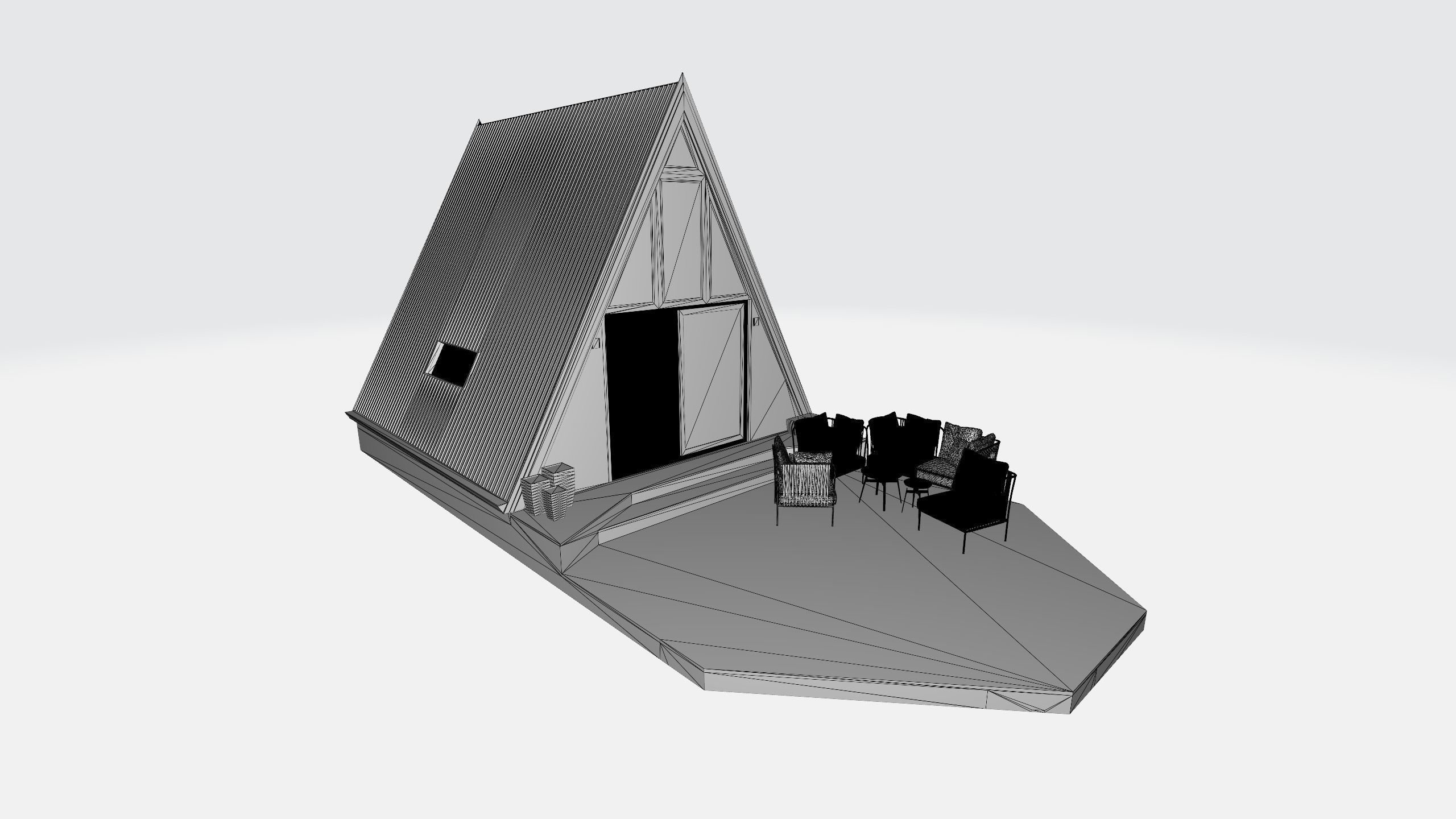 A-frame Alexa 30m2 basic plans 3D model_32