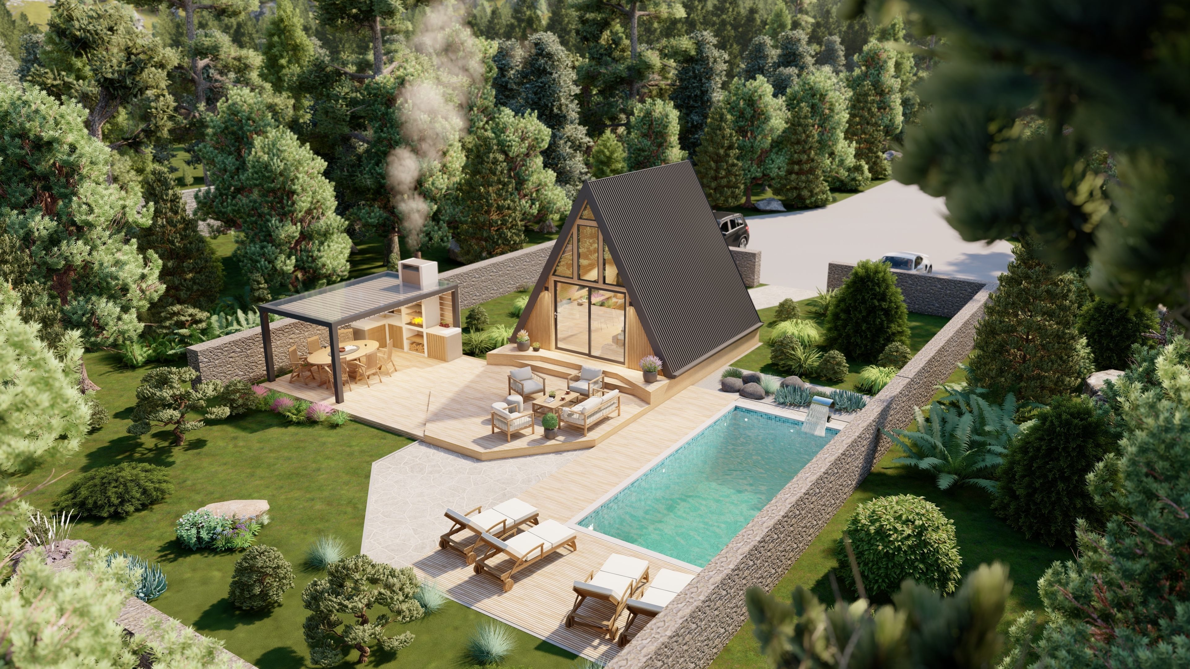 A-frame Alexa 30m2 basic plans 3D model_35