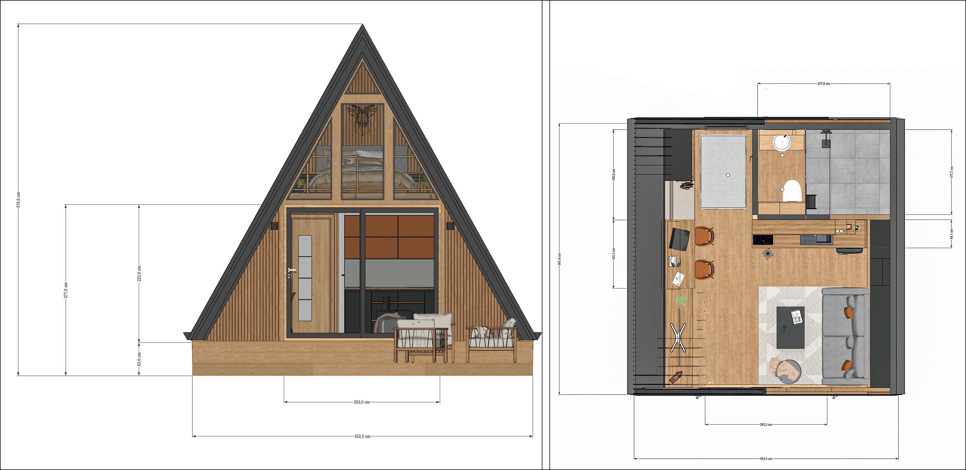 A-frame Alexa 30m2 basic plans 3D model_10