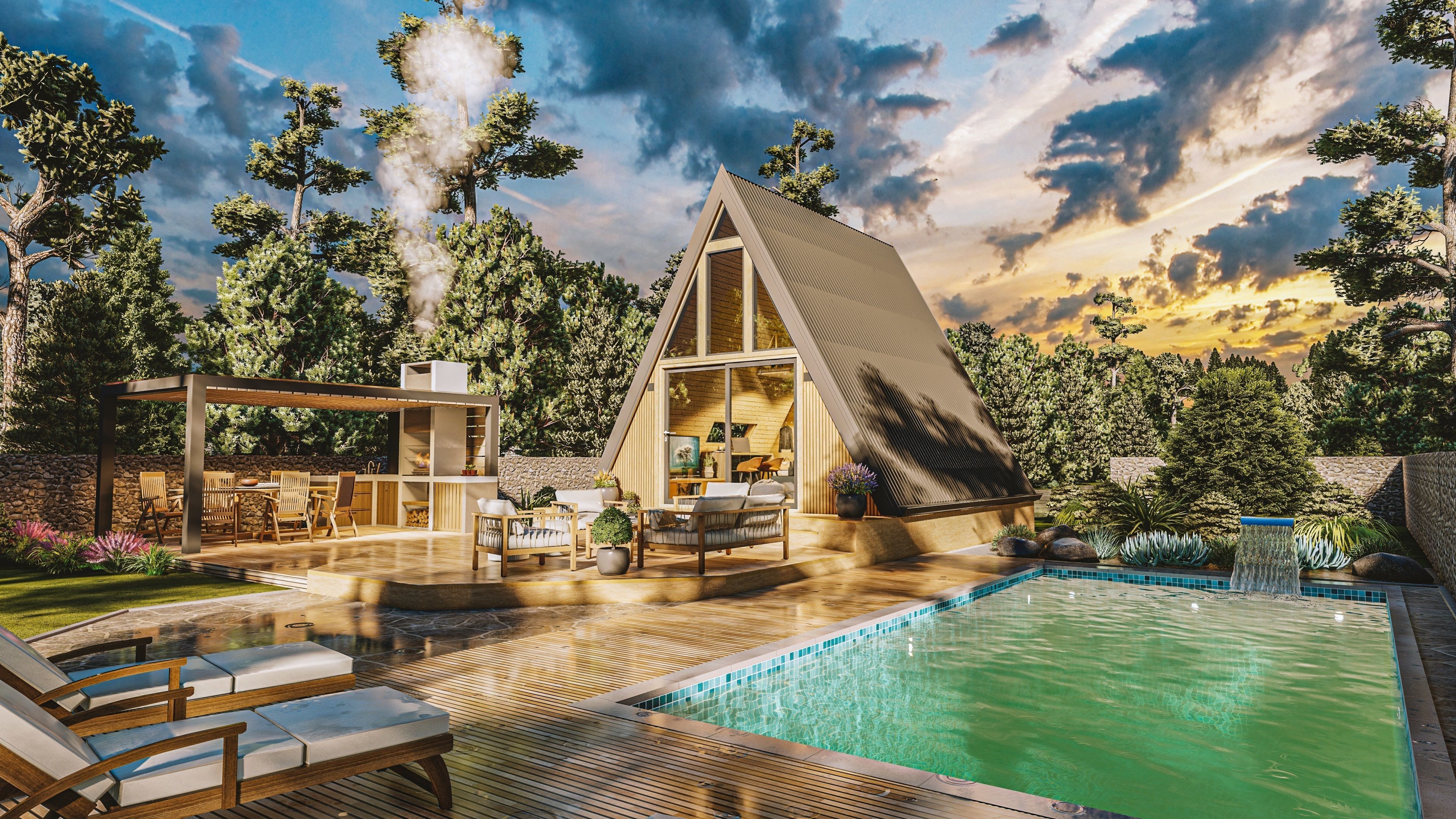 A-frame Alexa 30m2 basic plans 3D model_18