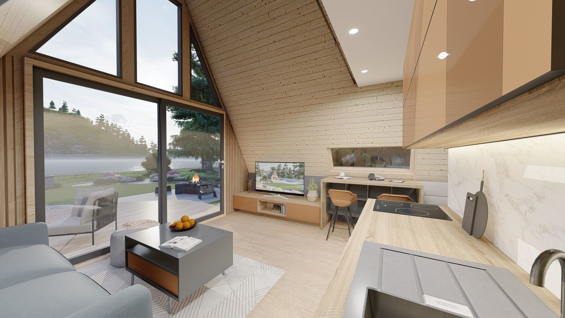 A-frame Alexa 30m2 basic plans 3D model_21