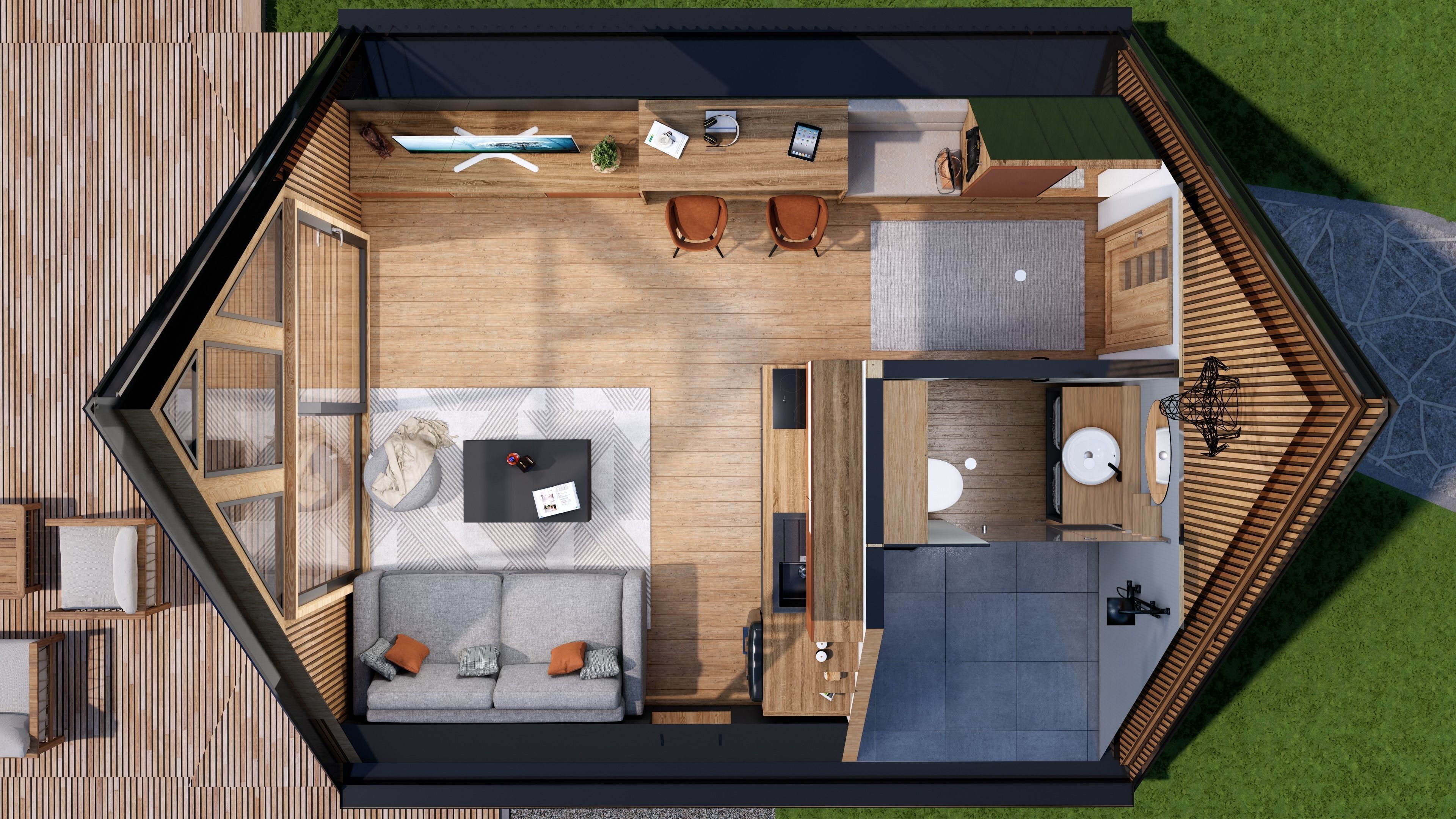 A-frame Alexa 30m2 basic plans 3D model_39