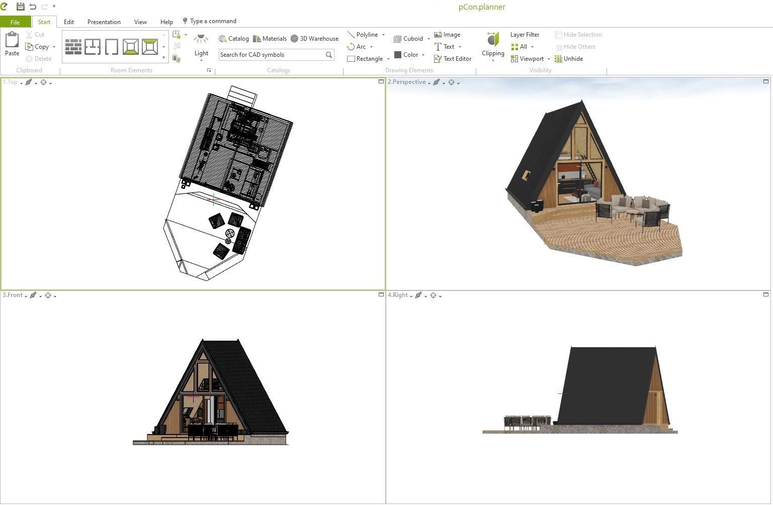 A-frame Alexa 30m2 basic plans 3D model_33
