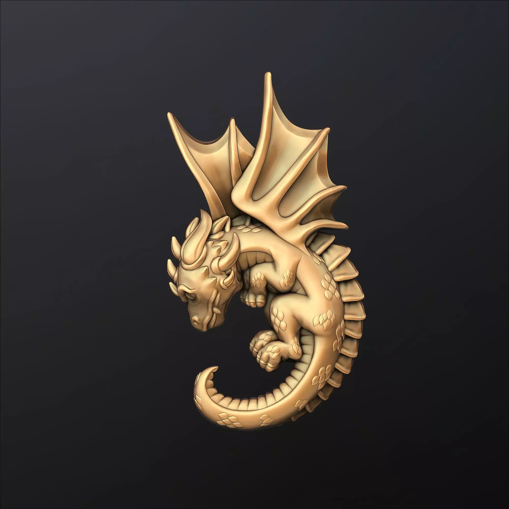 Baby Dragon Pendant 3D print model_0