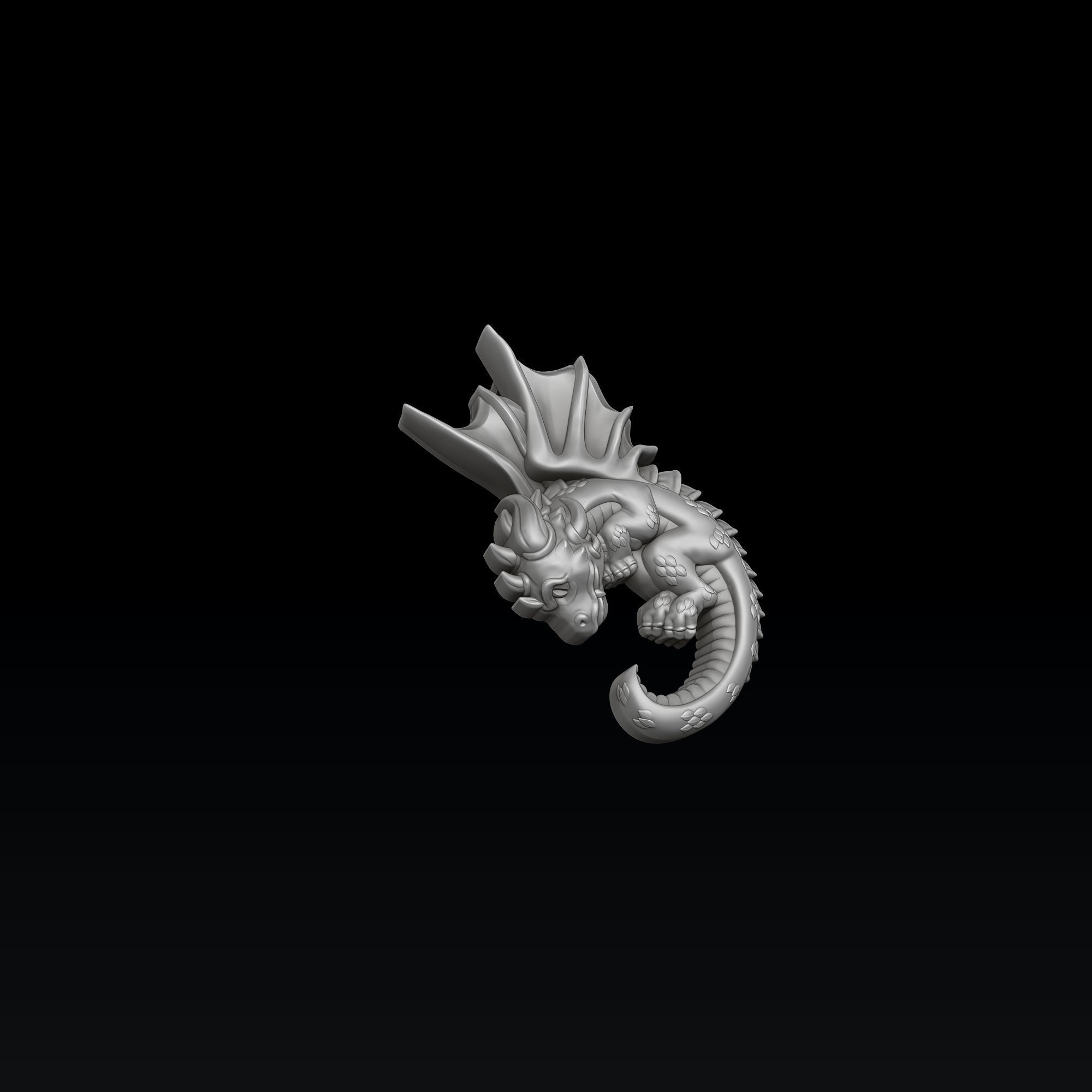 Baby Dragon Pendant 3D print model_3
