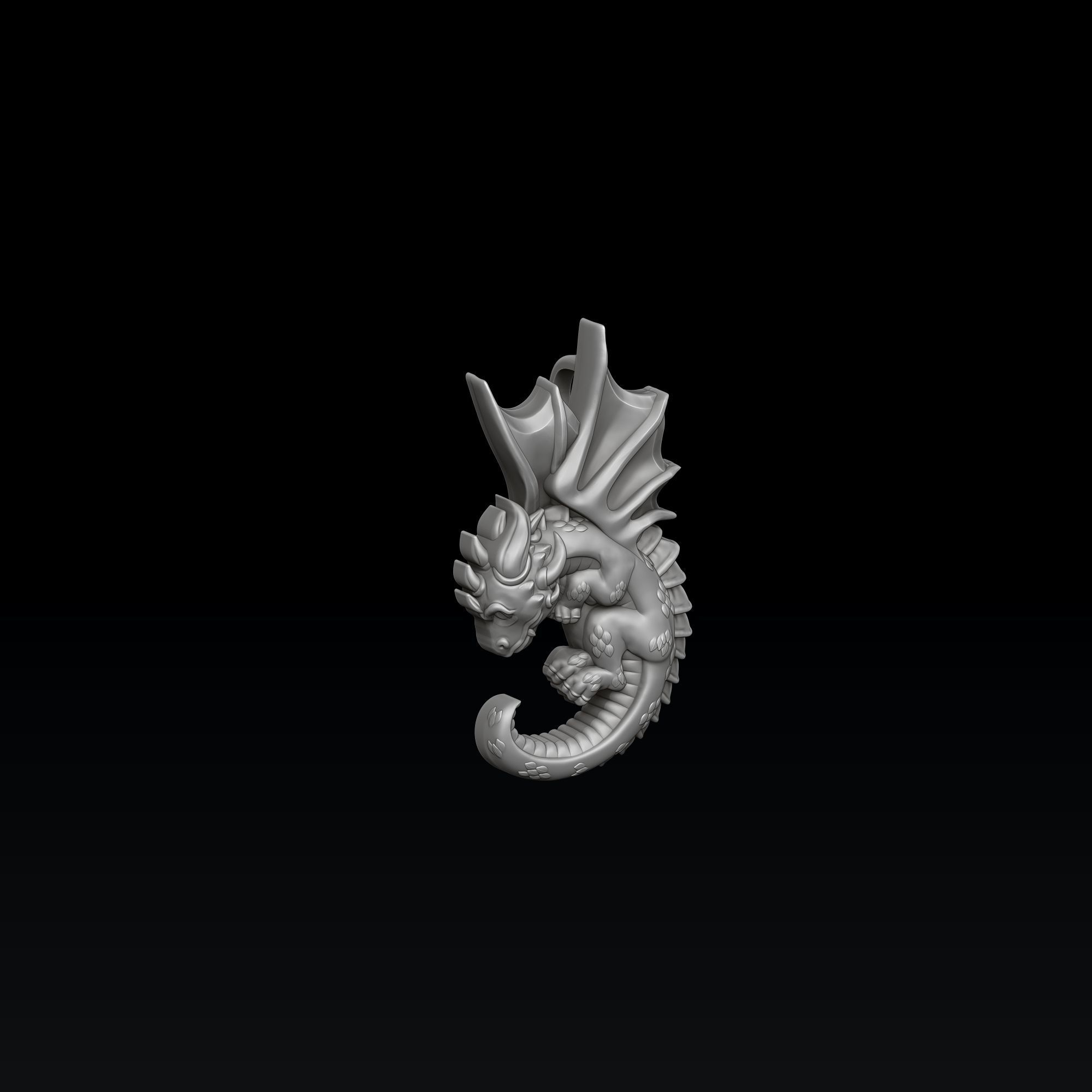 Baby Dragon Pendant 3D print model_1