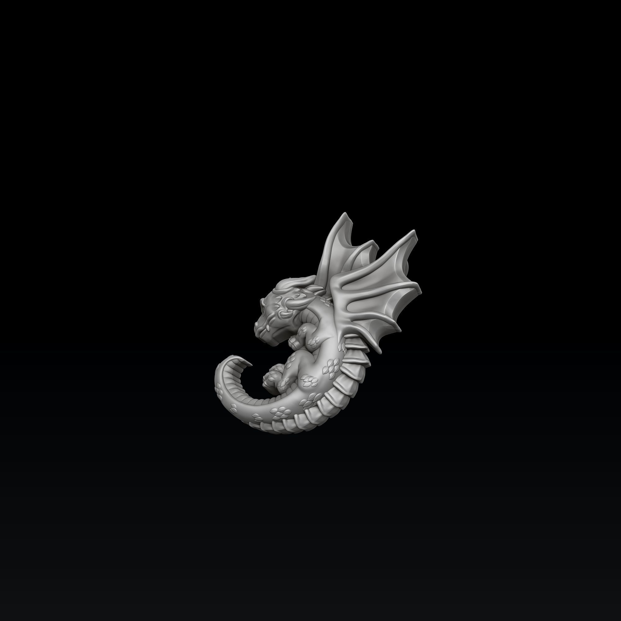 Baby Dragon Pendant 3D print model_6