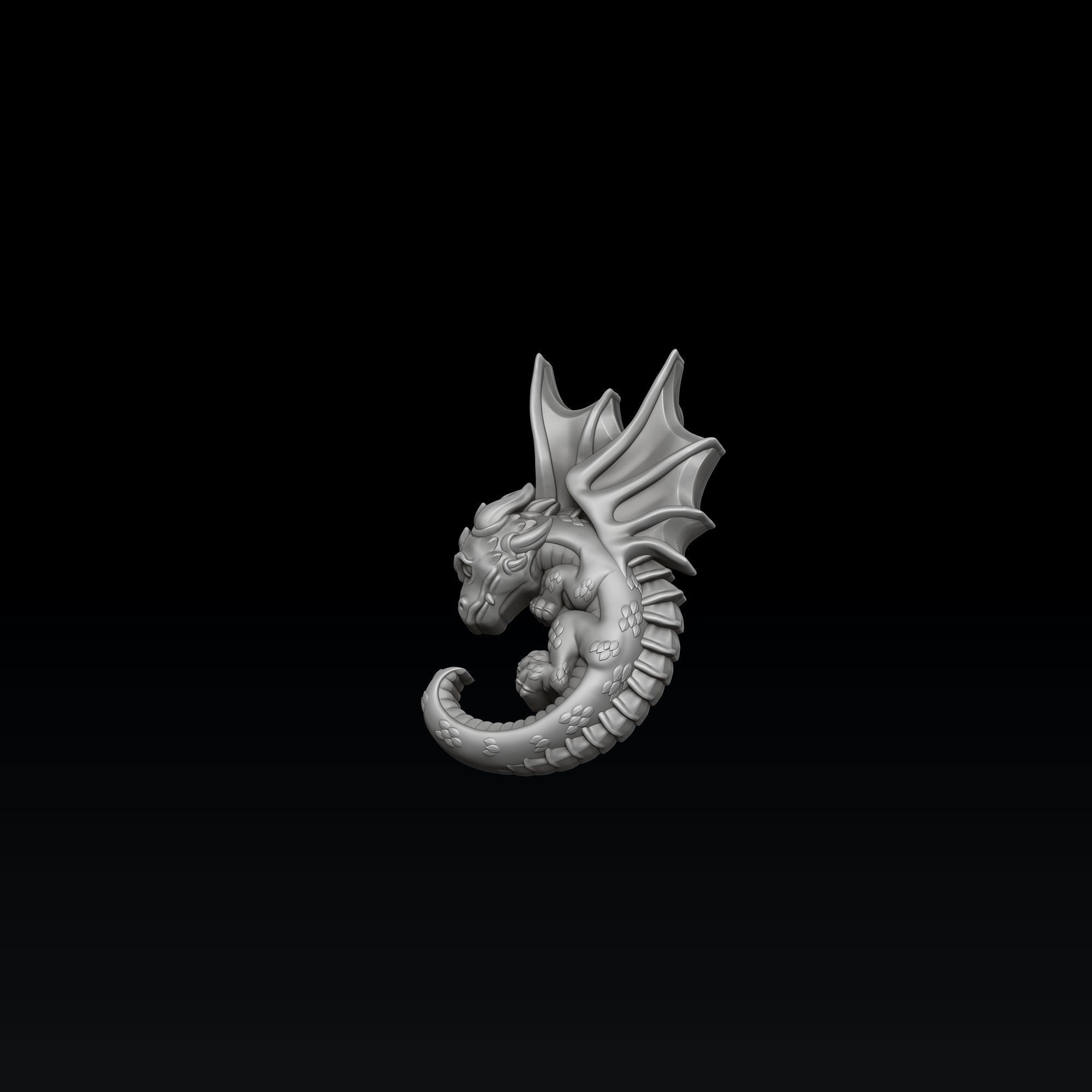 Baby Dragon Pendant 3D print model_5