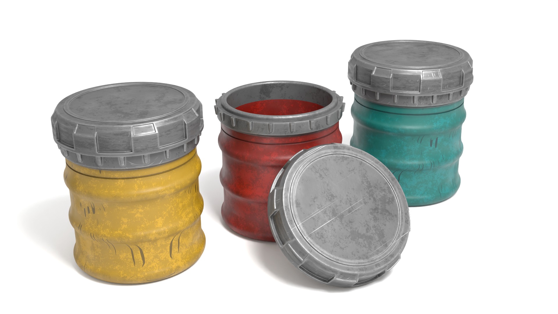 Barrels and containers 1-6 scale Hottoys  3D Model Collection_19