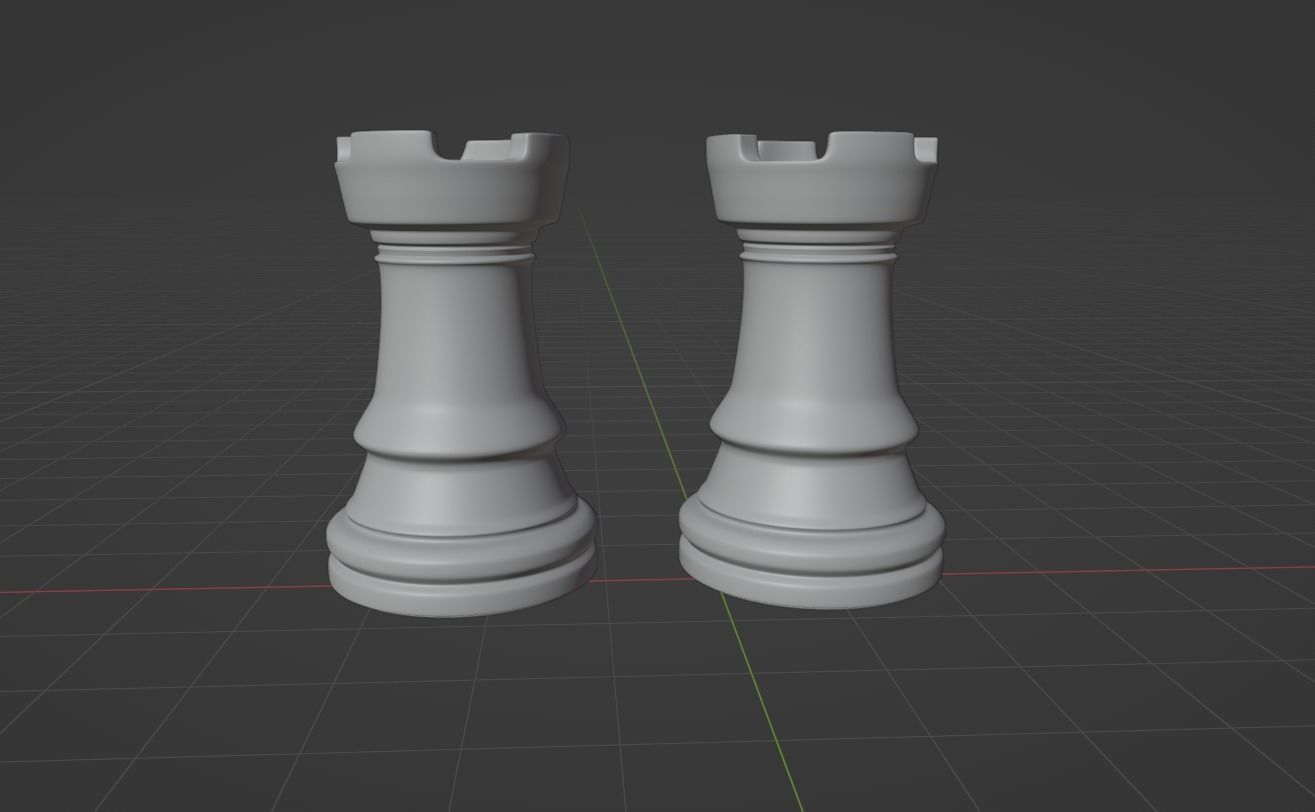 Rooks Frosted Glass Chess Pieces 3D model | CGTrader