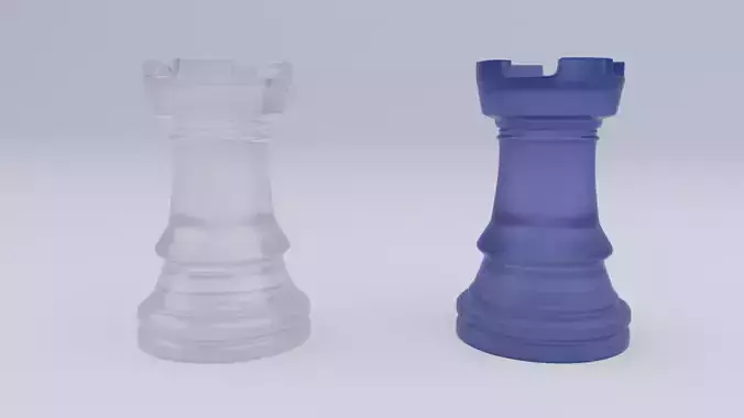 Rooks Frosted Glass Chess Pieces