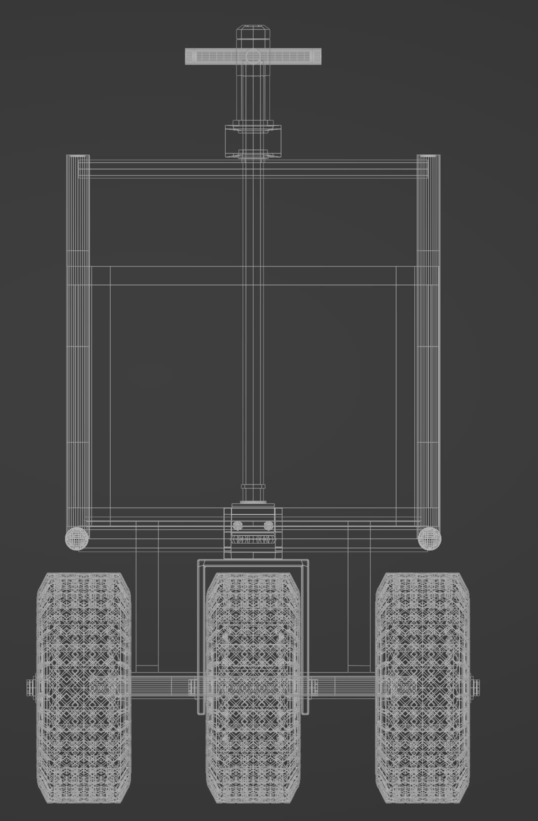 Old three wheeled cart 3D model_6