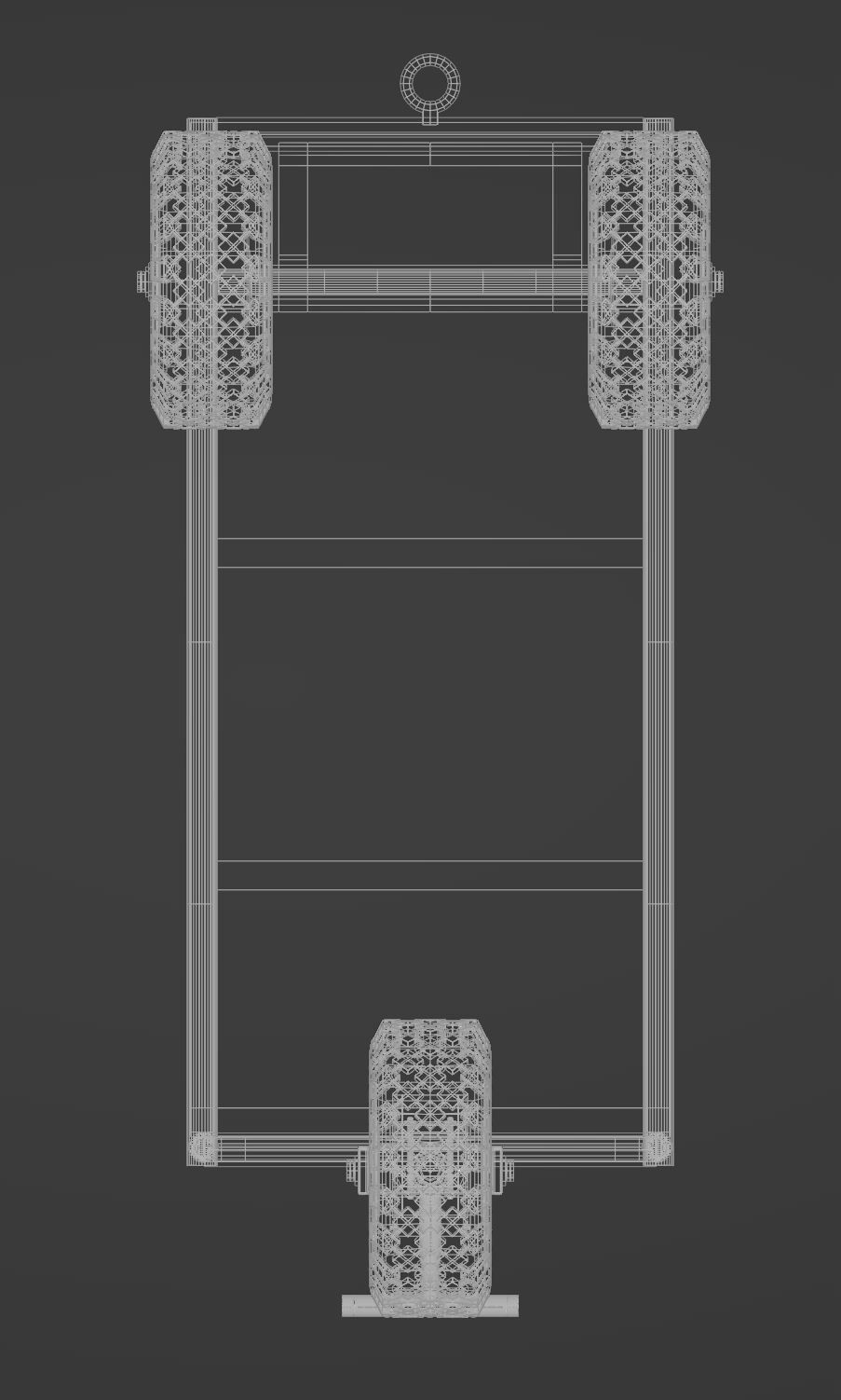 Old three wheeled cart 3D model_5