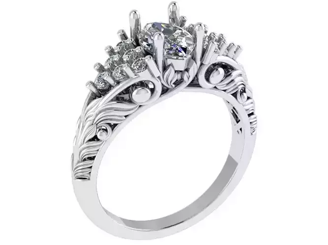 Diamond Engraving Ring 1234