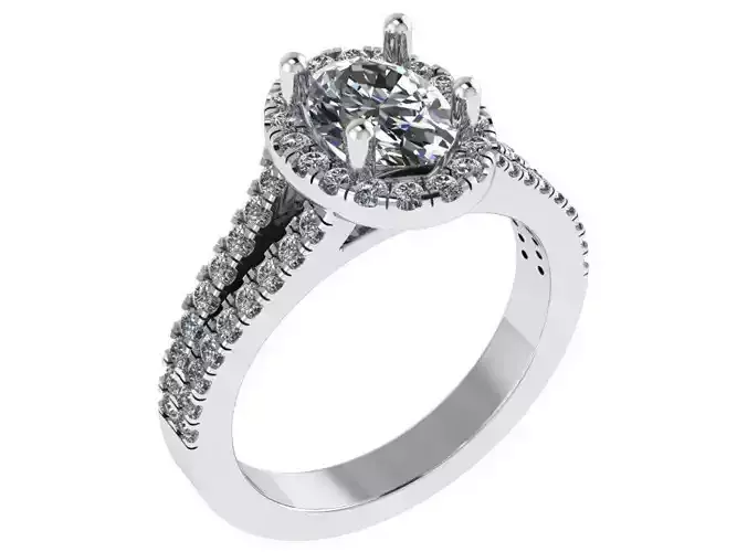 Oval Halo Split Shank Ring 1236