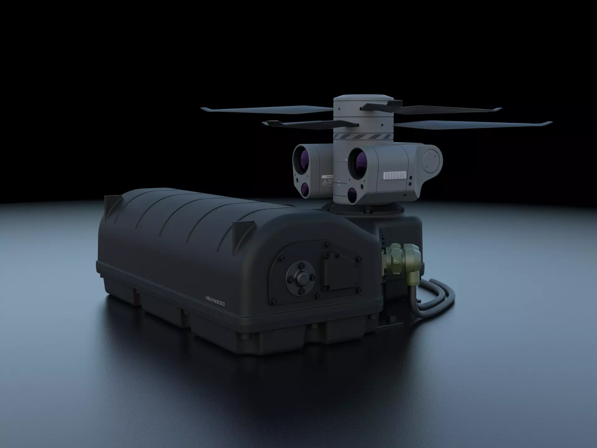 Tethered drone concept 3D model_0
