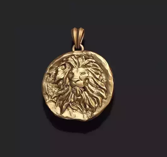Ancient lion coin pendant 3D print model