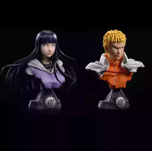 Pack bust couple Naruto-Hinata 3D print model