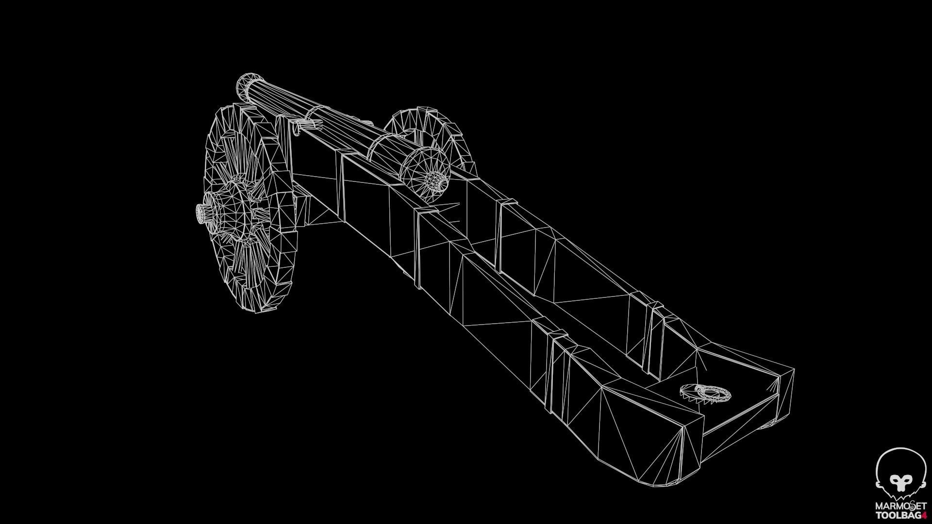 18th Cannon Low-poly 3D model_17
