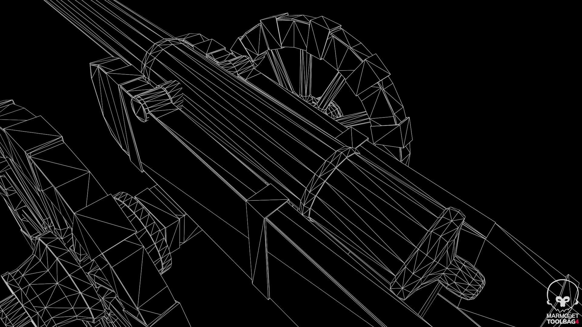 18th Cannon Low-poly 3D model_21