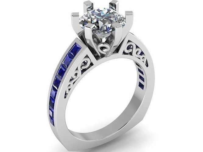 Peg Setting Engraving  Ring 1241 3D print model