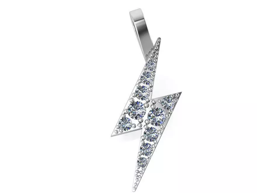 Flash Light Diamond Pendant 1244 3D print model_0